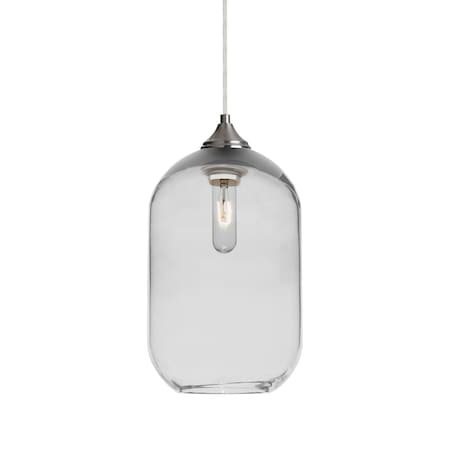 Besa Lighting Omega 12 Cord Pendant, Clear, Satin Nickel Finish, 1x60W Incandescent 1JT-OMEGA12CL-SN